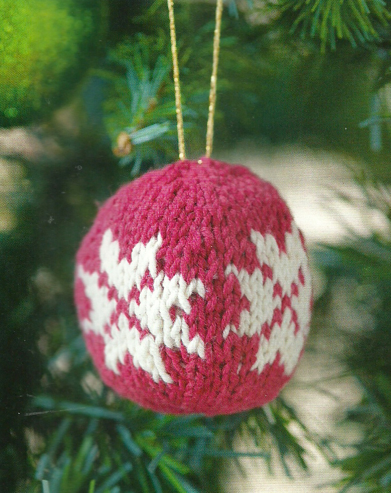 snowflake bauble simply knitting christmas decoration