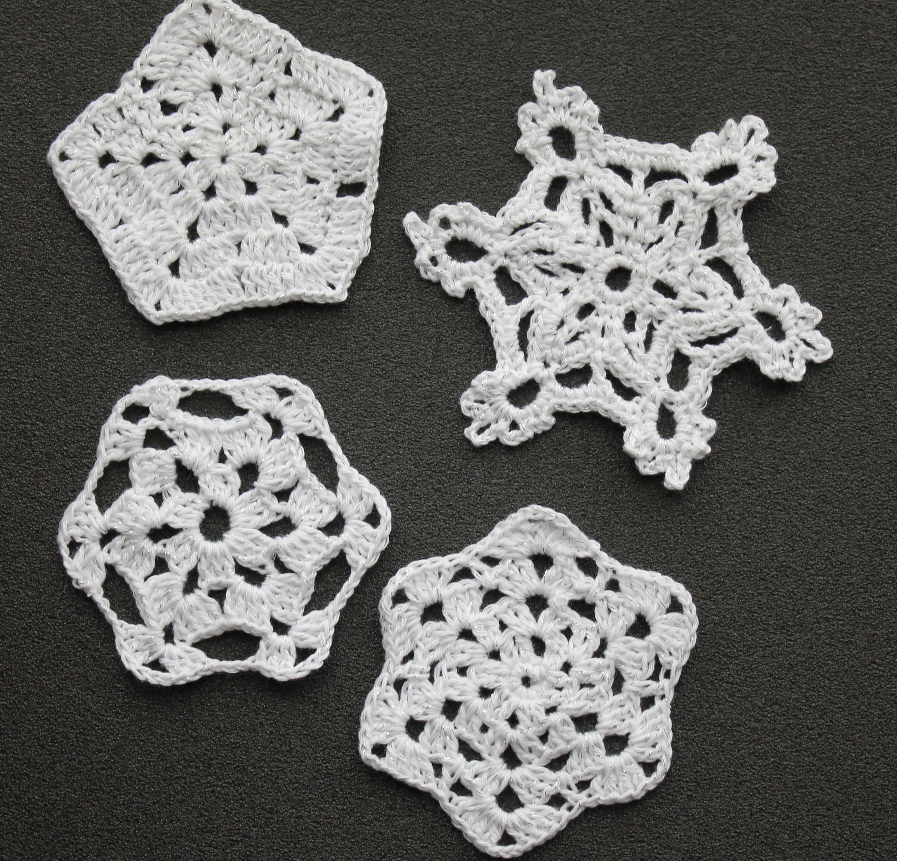 snowflake crochet pre blocking