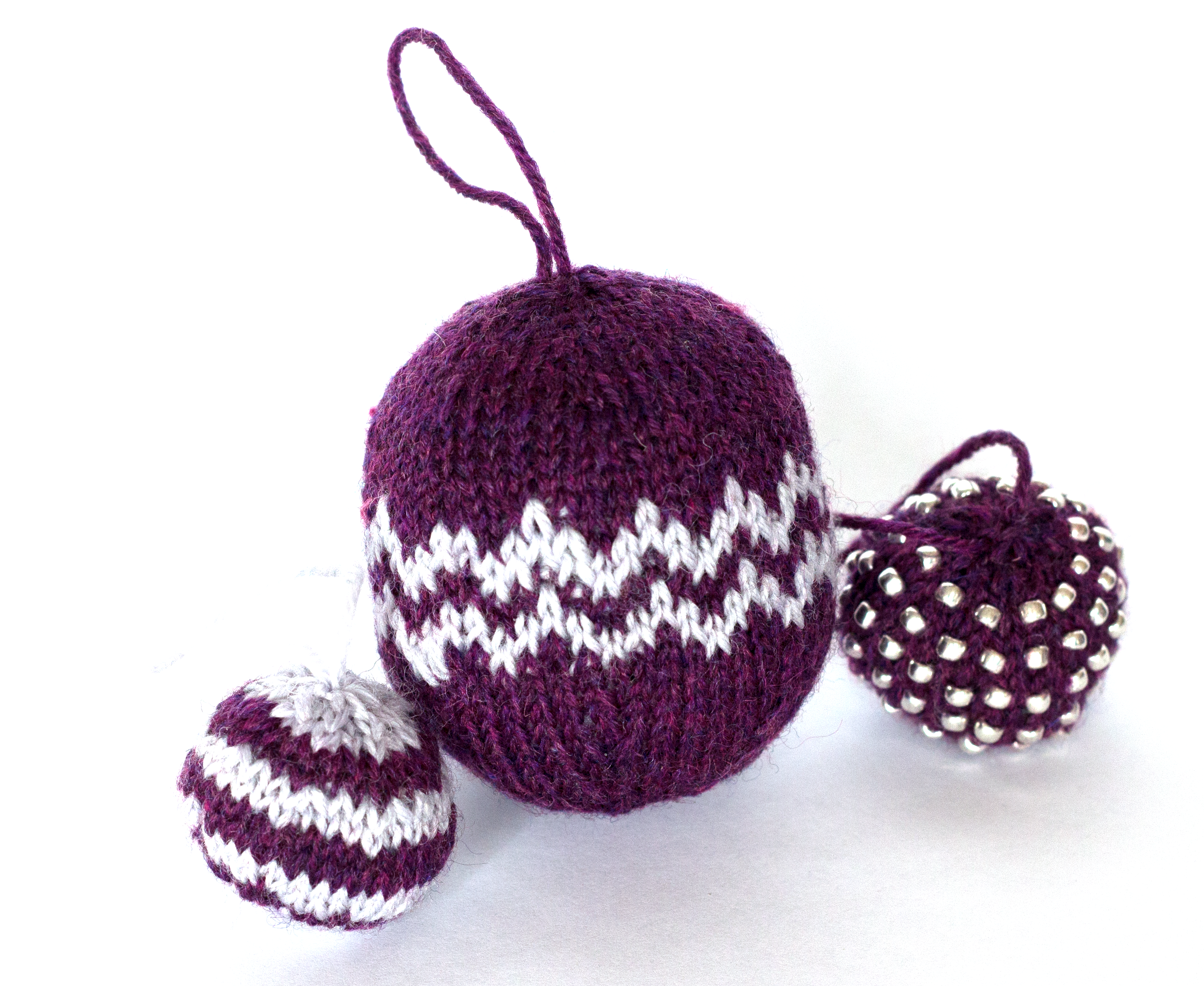 knitted christmas baubles jane burns 