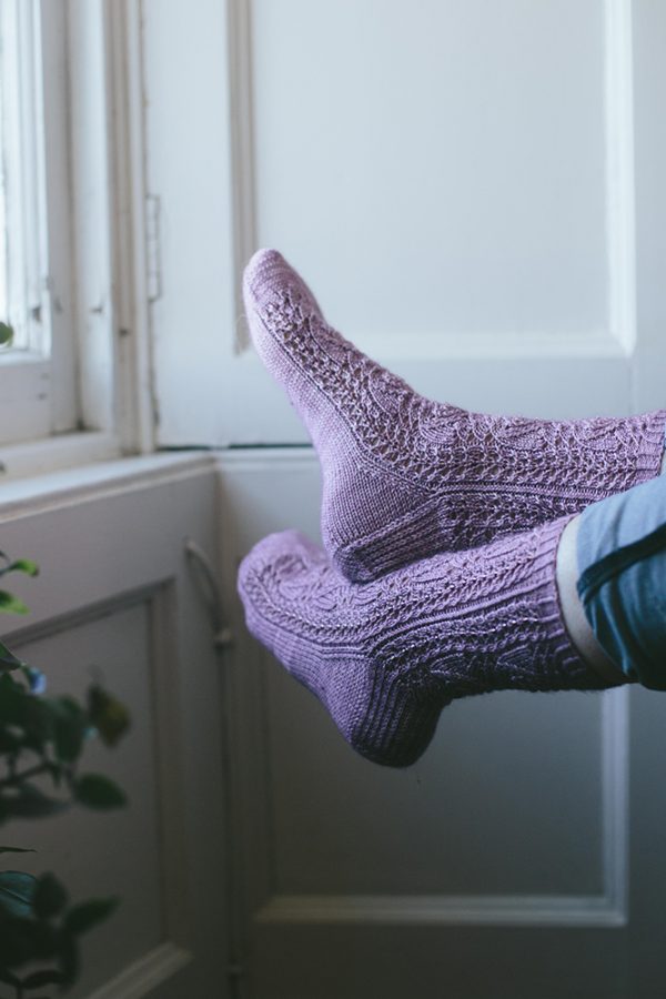 No Mind To Worry, Lazy Sunday Knitted and Beaded Socks by Jane Burns