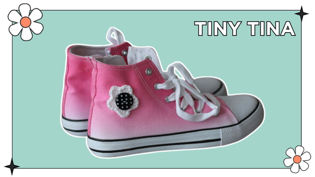 tiny tina crochet flowers for trainer embellishment