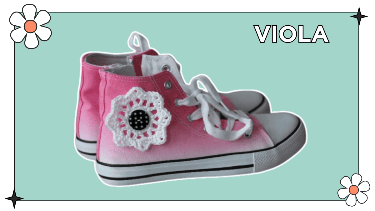 VIOLA  crochet flowers for trainer embellishment crochet sneaker accessories