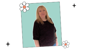 jane burns wearing king cole firefly firebug aran sweater review king cole pattern 6444