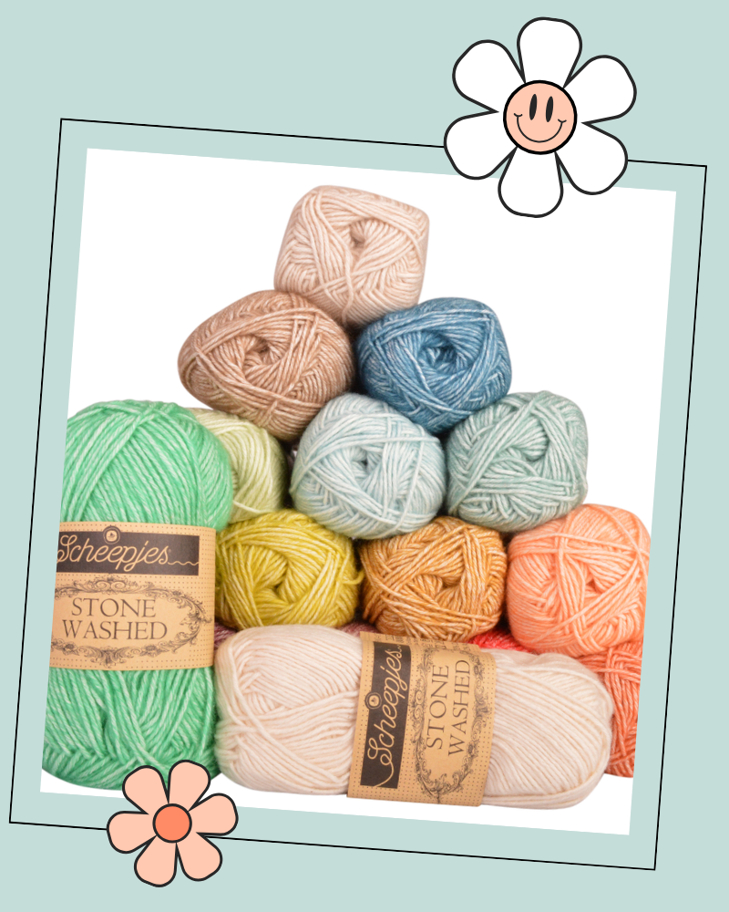 Scheepjes Stone Washed yarn 78% Cotton 22% Acrylic perfect when knitting for babies