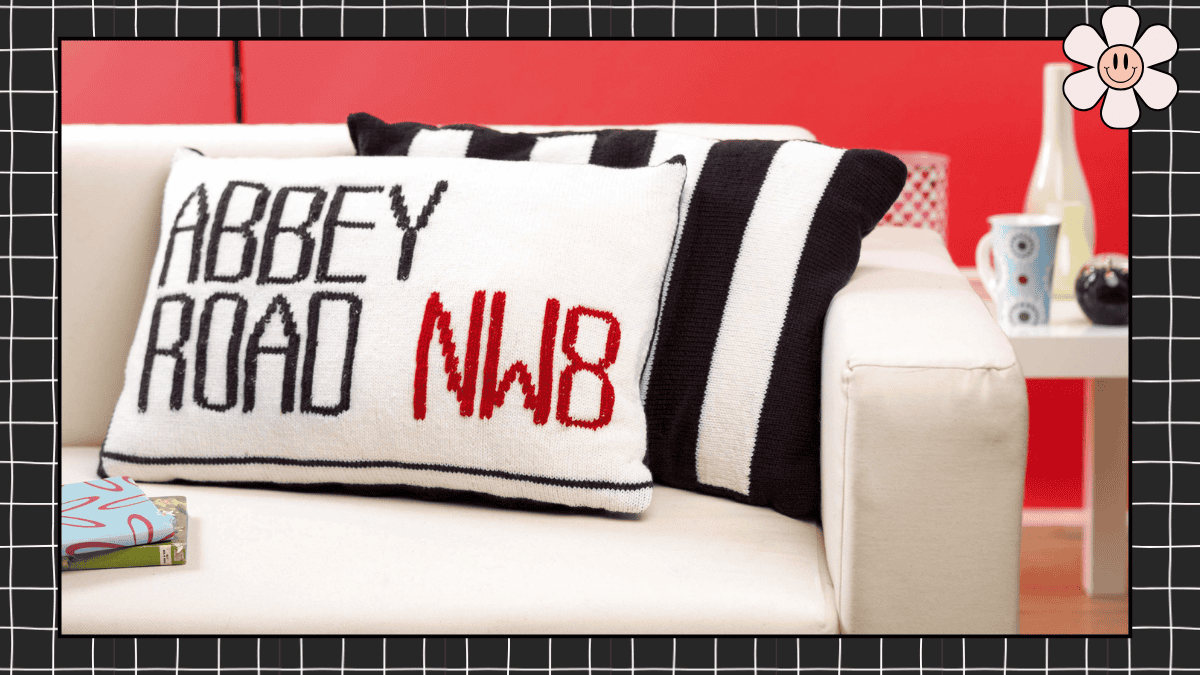 Free Beatles Abbey Road Cushion Knitting Pattern, Knit Your Own Piece of Music History