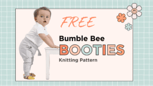 Free Bumble Bee Baby Booties Knitting Pattern 1 Knitted bee baby bootie with grey knitted wings — free bumble bee baby booties knitting pattern by Jane Burns Whimsical Designs
