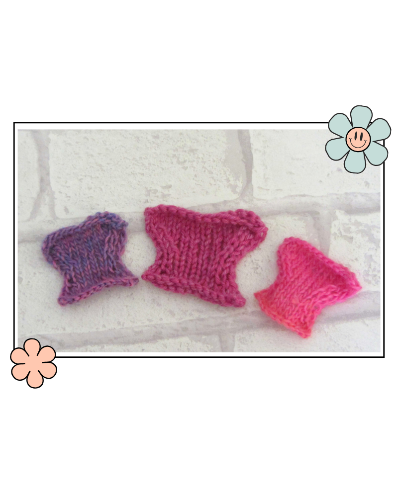 step one, step by step Knitted butterfly tutorial easy butterfly knitting pattern jane burns