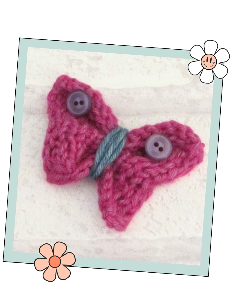 step six Knitted butterfly tutorial easy butterfly knitting pattern jane burns