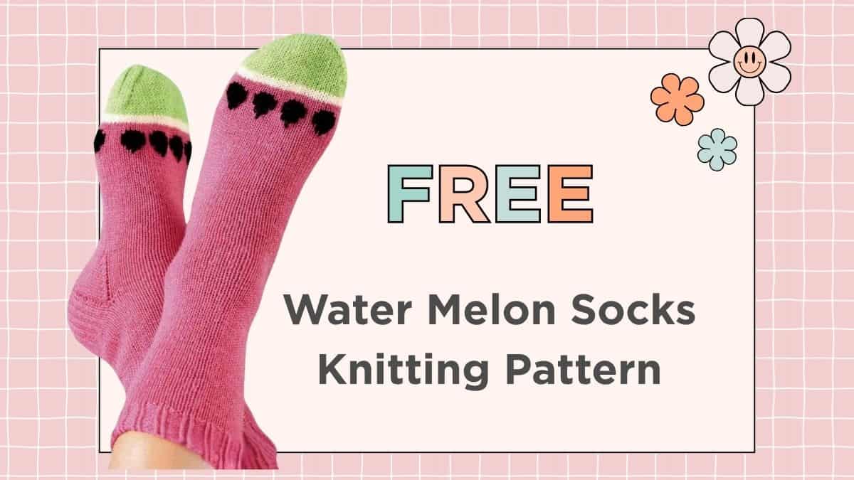 Free Watermelon Socks Knitting Pattern, 4ply Fingering Weight Yarn