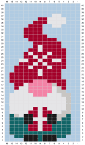 Free Gnome Knitting Chart for Baby Jumpers, Meet Pip 1 Free gnome knitting chart showing Pip the gift gnome, designed for the Blank Canvas Baby Jumper in DK yarn