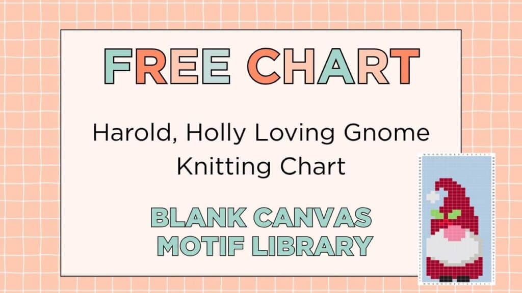 Free Baby Knitting Charts and Motifs: The Blank Canvas Motif Library 3 Free gonk knitting chart for baby jumper, Harold the Christmas holly gonk in claret, white and green