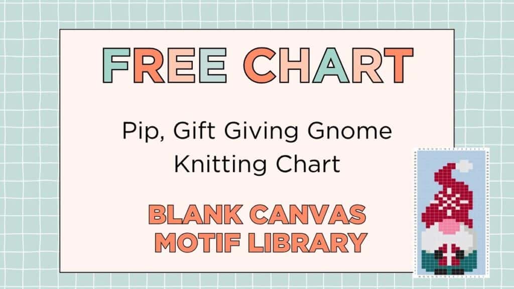 Free Baby Knitting Charts and Motifs: The Blank Canvas Motif Library 2 Free gnome knitting chart for baby jumper, Pip the Christmas gift gnome in claret and white
