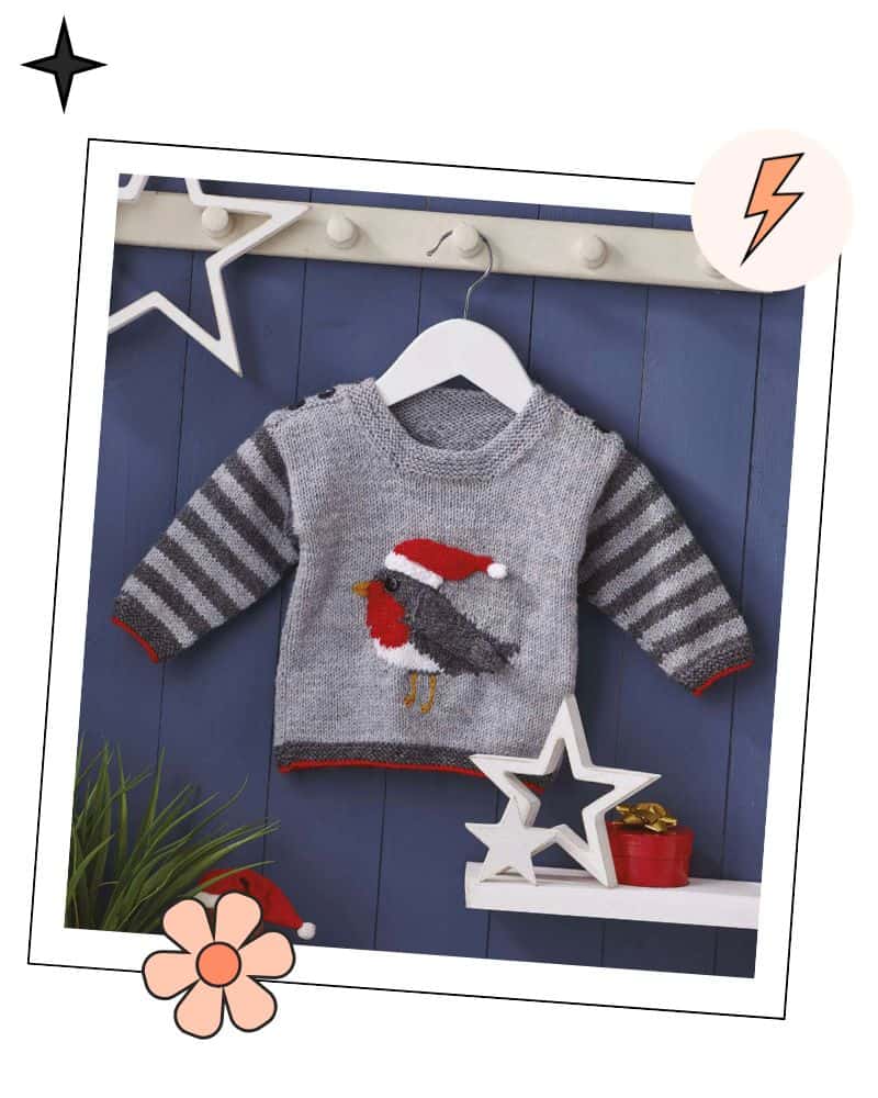 best christmas knitting patterns robin jumper for babies and children by jane burns