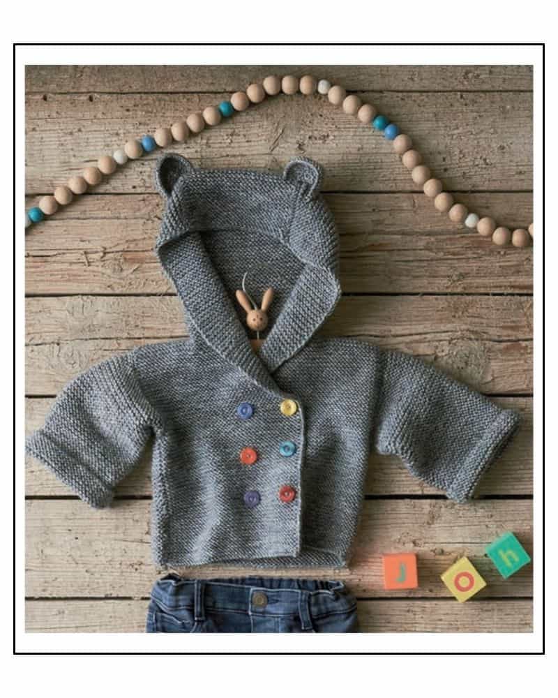 Free Baby Bear Jacket Knitting Pattern Jane Burns for Scheepjes 