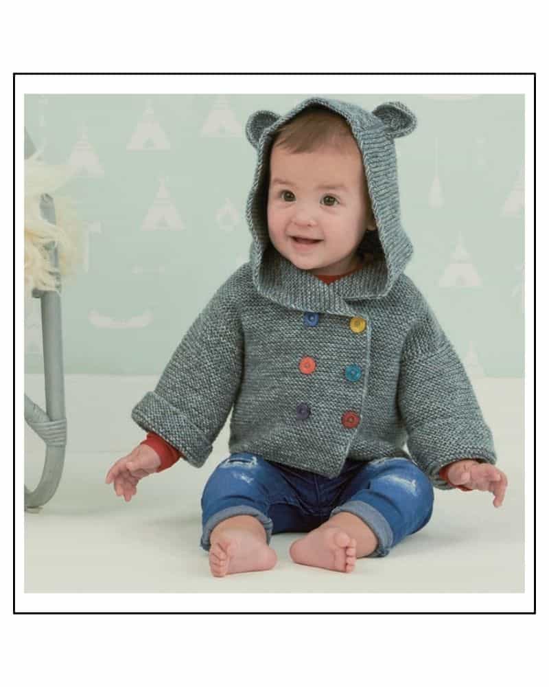 Free Baby Bear Jacket Knitting Pattern Jane Burns for Scheepjes 