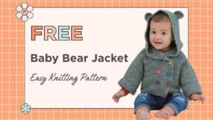 free baby bear jacket knitting pattern jane burns featured image