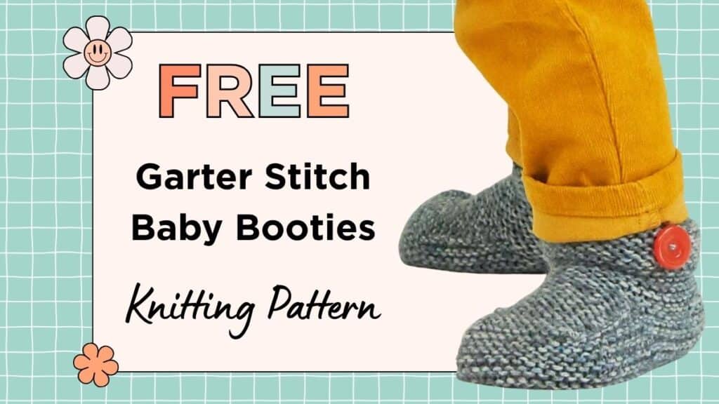 garter stitch baby booties knitting pattern - featured image
