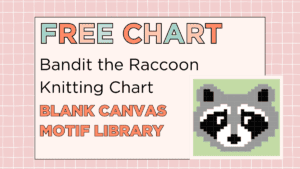 Free raccoon knitting chart for a woodland baby jumper, Bandit the raccoon by Jane Burns